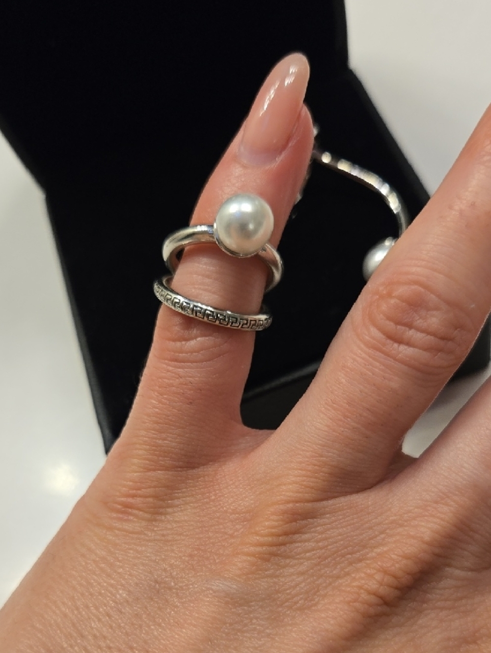 Versace Silver Open Ring Set - Picture 3 of 11